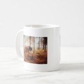 Gentle Giant - Draft Horse Hauling Logs in Forest Koffiemok (Voorkant links)