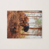 Gentle Giant - Draft Horse Hauling Logs in Forest Legpuzzel (Horizontaal)