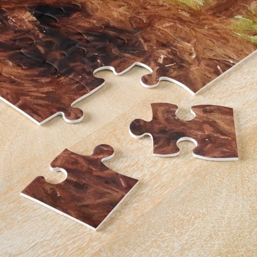 Gentle Giant - Draft Horse Hauling Logs in Forest Legpuzzel (Zijkant)