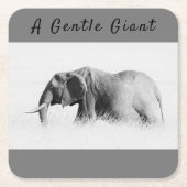 Gentle Giant Elephant foto met hoge sleutel met te Kartonnen Onderzetters (Voorkant)