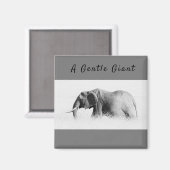 Gentle Giant Elephant foto met hoge sleutel met te Magneet (Voorkant / Achterkant)