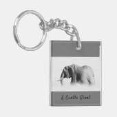 Gentle Giant Elephant foto met hoge sleutel met te Sleutelhanger (Voorkant Links)