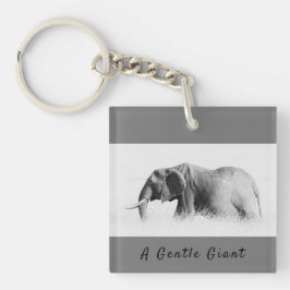 Gentle Giant Elephant foto met hoge sleutel met te Sleutelhanger