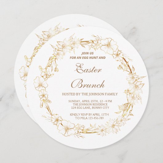 Gentle goudbaars, Spring Ester branch Invitation Kaart (Voorkant / Achterkant)