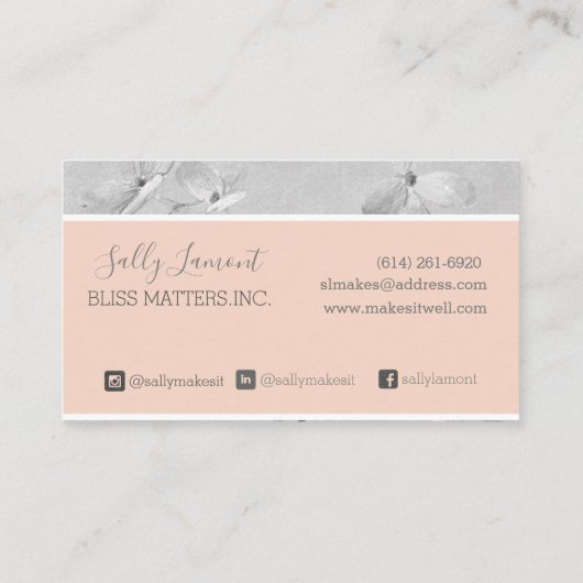 Gentle Gray en Peche Consultant Coach Visitekaartje (Achterkant)