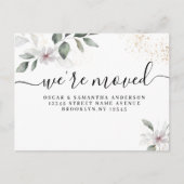 Gentle Greenery Waterverf Leaf & Flower | Goud Aankondigingskaart (Voorkant)