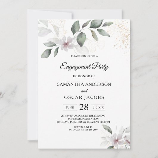 Gentle Greenery Waterverf Leaf & Flower | Goud Kaart (Voorkant)