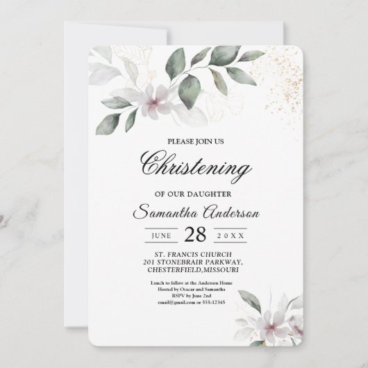 Gentle Greenery Waterverf Leaf & Flower | Goud Kaart (Voorkant)