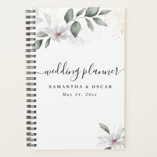 Gentle Greenery Waterverf Leaf & Flower | Goud Planner (Voorkant)