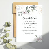 Gentle Greenery Waterverf Leaf & Flower | Goud Save The Date