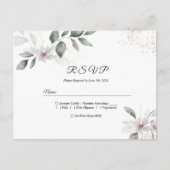 Gentle Greenery Waterverf Leaf & Flower | Goud Uitnodiging Briefkaart (Voorkant)