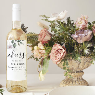 Gentle Greenery Waterverf Leaf & Flower   Goud Wijn Etiket