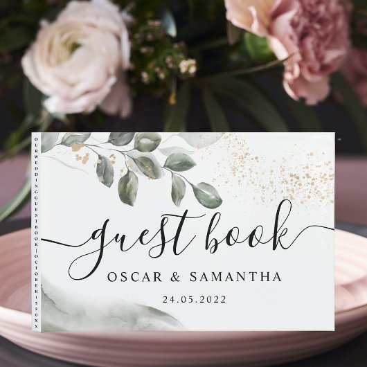 Gentle Greenery Waterverf Leaf | Goudstof | Gastenboek