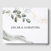 Gentle Greenery Waterverf Leaf | Goudstof | Gastenboek (Achterkant)