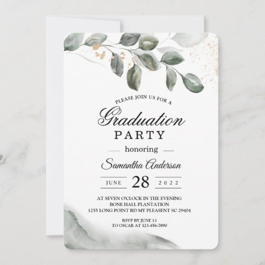 Gentle Greenery Waterverf Leaf | Goudstof | Kaart (Voorkant)