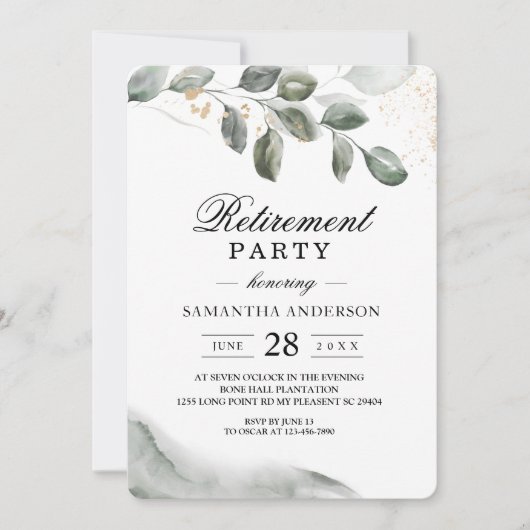 Gentle Greenery Waterverf Leaf | Goudstof Kaart (Voorkant)