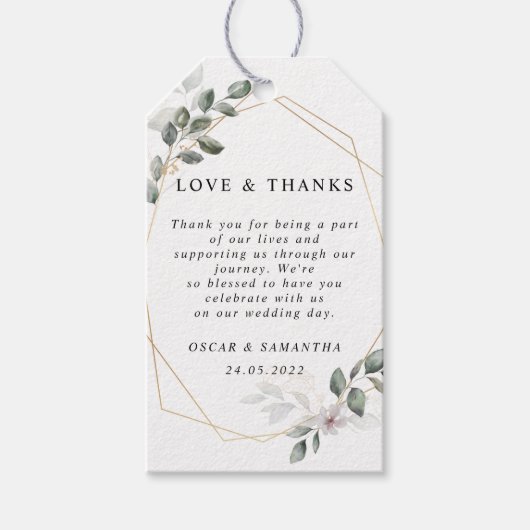 Gentle Greenery Waterverf Leaf Lijst & Flower Cadeaulabel (Voorkant)