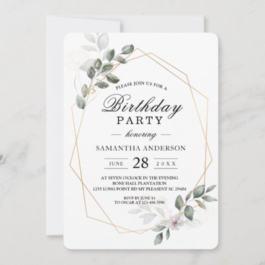 Gentle Greenery Waterverf Leaf Lijst & Flower Kaart (Voorkant)