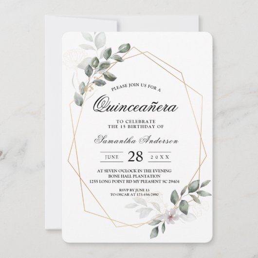 Gentle Greenery Waterverf Leaf Lijst & Flower Kaart (Voorkant)