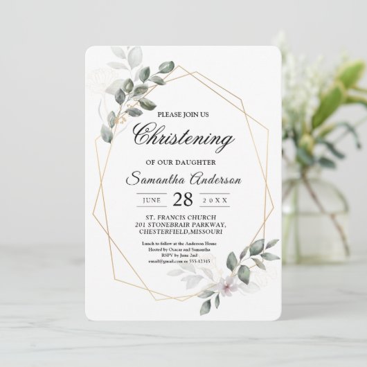 Gentle Greenery Waterverf Leaf Lijst & Flower Kaart (Staand voorkant)