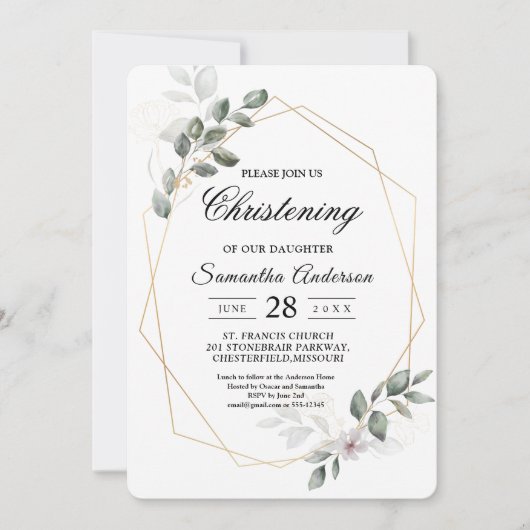 Gentle Greenery Waterverf Leaf Lijst & Flower Kaart (Voorkant)