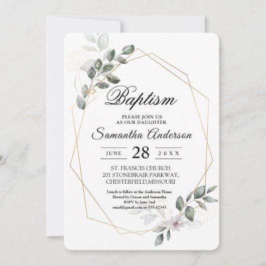 Gentle Greenery Waterverf Leaf Lijst & Flower Kaart (Voorkant)