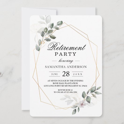 Gentle Greenery Waterverf Leaf Lijst & Flower Kaart (Voorkant)