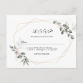 Gentle Greenery Waterverf Leaf Lijst & Flower Uitnodiging Briefkaart (Voorkant)