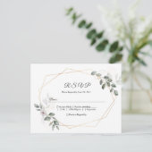 Gentle Greenery Waterverf Leaf Lijst & Flower Uitnodiging Briefkaart (Staand voorkant)