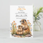 Gentle Groundhogs in a Spring Meadow Kaart (Staand voorkant)