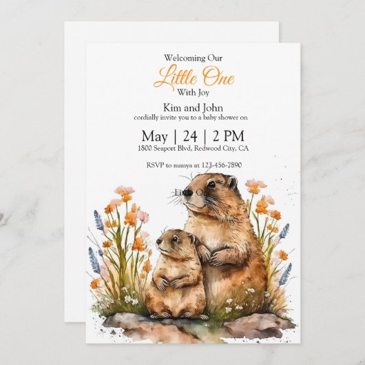 Gentle Groundhogs in a Spring Meadow Kaart (Voorkant / Achterkant)