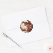 "Gentle Guardian: Zwarte Kerstman en Vreedzame Bab Ronde Sticker (Envelop)