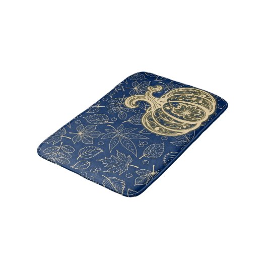 Gentle Harvest Pumpkin- Indigo Badmat (Gekanteld)