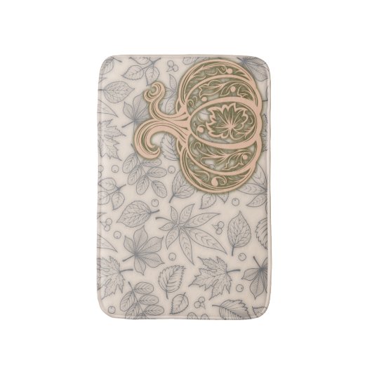 Gentle Harvest Pumpkin - Warm Peach Badmat (Voorkant Verticaal)