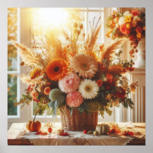 Gentle Herfst Flowers Decoratief Poster
