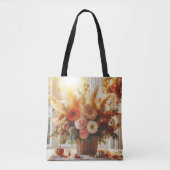 Gentle Herfst Flowers Full Print Canvas tas (Voorkant)