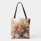 Gentle Herfst Flowers Full Print Canvas tas (Achterkant)