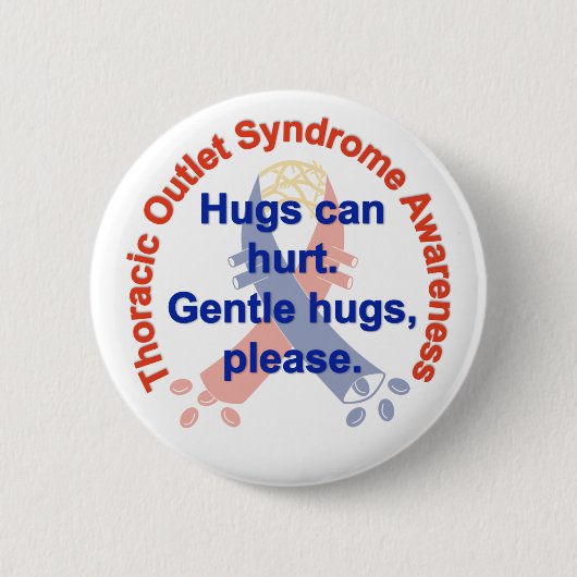 Gentle Hugs TOS Awareness Pin Ronde Button 5,7 Cm (Voorkant)