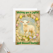 Gentle Joy – Easter Lamb Wishes Kaart (Voorkant / Achterkant in situ)