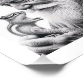 Gentle Keeper: Ouder Man met Chipmunk Wall Art Foto Afdruk (Hoek)