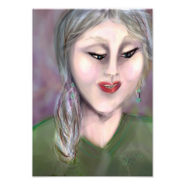 Gentle Knowing Modern Feminine Portrait Wall Art Foto Afdruk