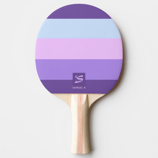 Gentle Lavender Dreams Color Palette Monogram Tafeltennisbatje (Voorkant)