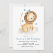 Gentle Lion Birthday Party Kaart (Voorkant)