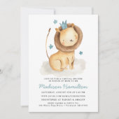 Gentle Lion Virtual Baby shower Invitation Kaart (Voorkant)