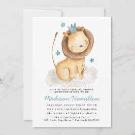 Gentle Lion Virtual Baby shower Invitation Kaart