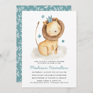 Gentle Lion Virtual Baby shower Invitation Kaart