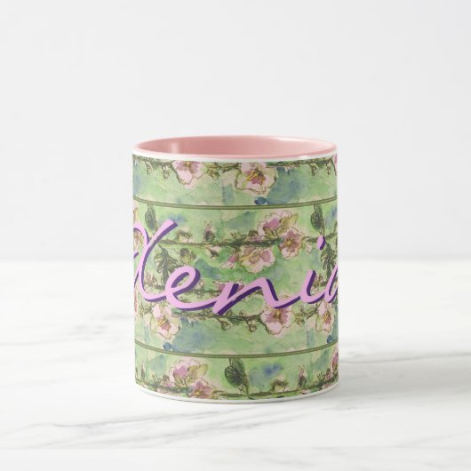 Gentle Mallow Floral met jouw naam Mok (Midden)