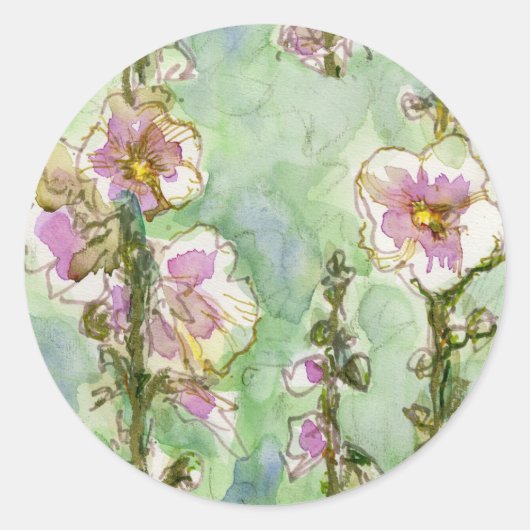 Gentle Mallow Ronde Sticker (Voorkant)