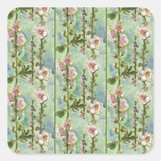 Gentle Mallow Vierkante Sticker (Voorkant)