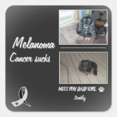 Gentle Melanoma Pet Memory Design Vierkante Sticker (Voorkant)